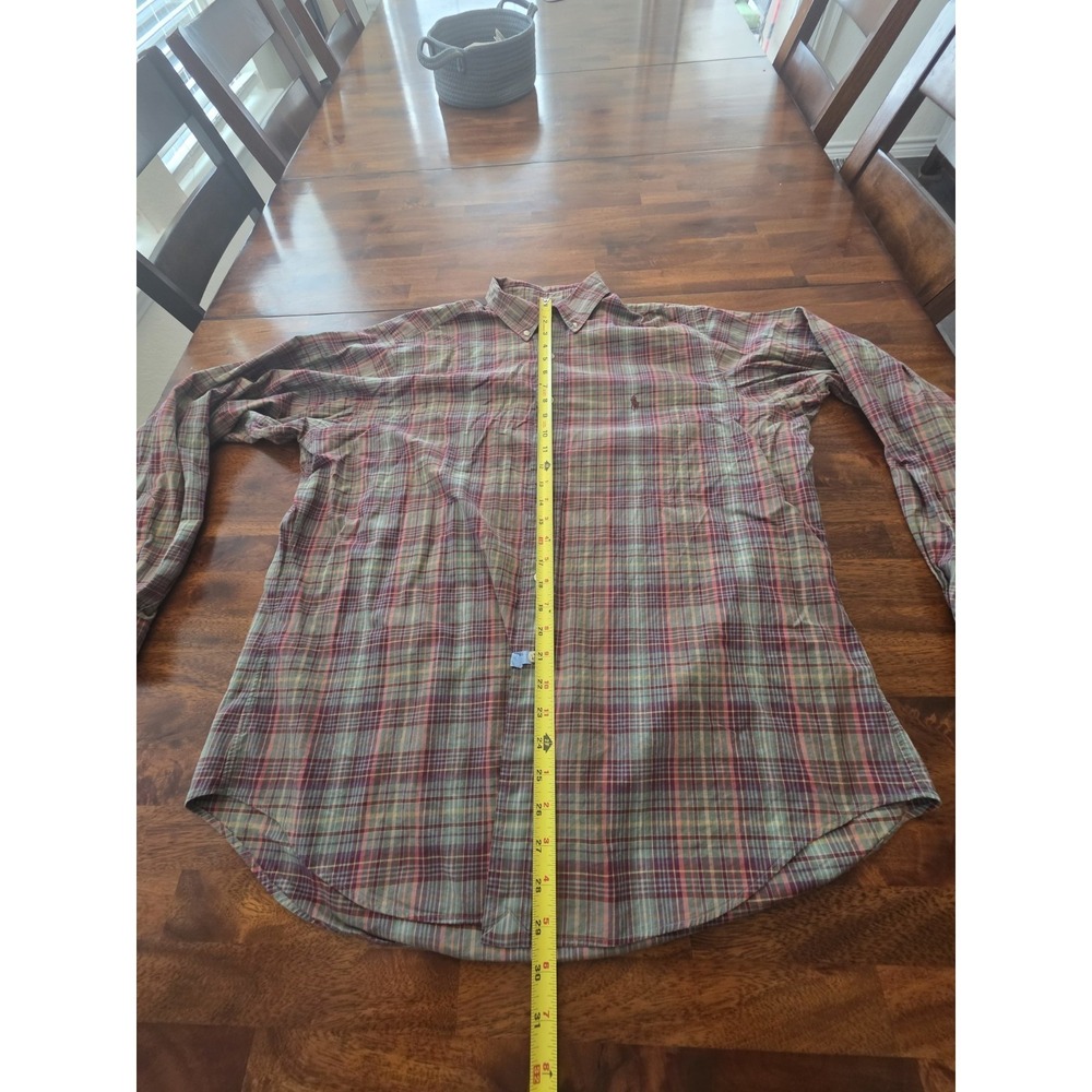 Ralph Lauren Shirt XL 17 ClassicFit Plaid Madras Button Down Cotton Woven Sku7 - Picture 6 of 6